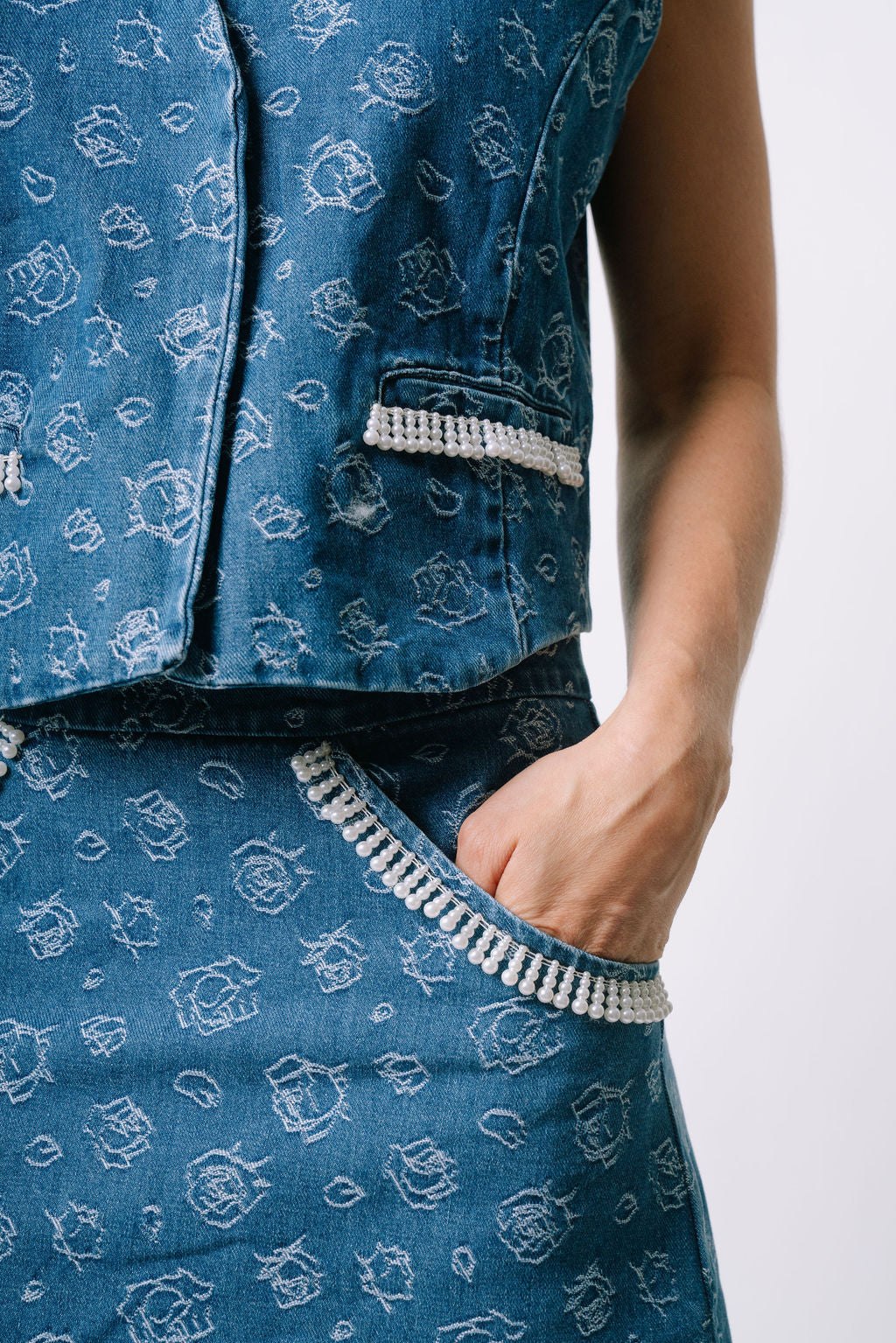 Pearl Denim Skirt