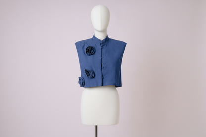 Rose Denim Vest
