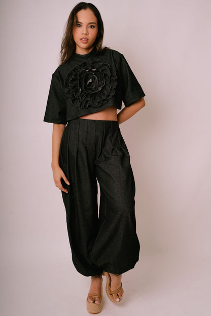 Denim Bomber Pants