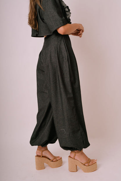 Denim Bomber Pants